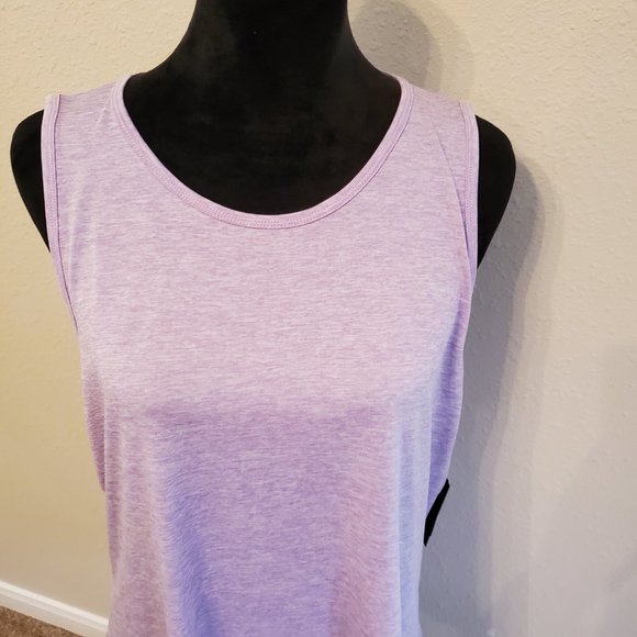 Ideology women heathered keyhole back active tank top purple Size 2X. - Picture 3 of 11